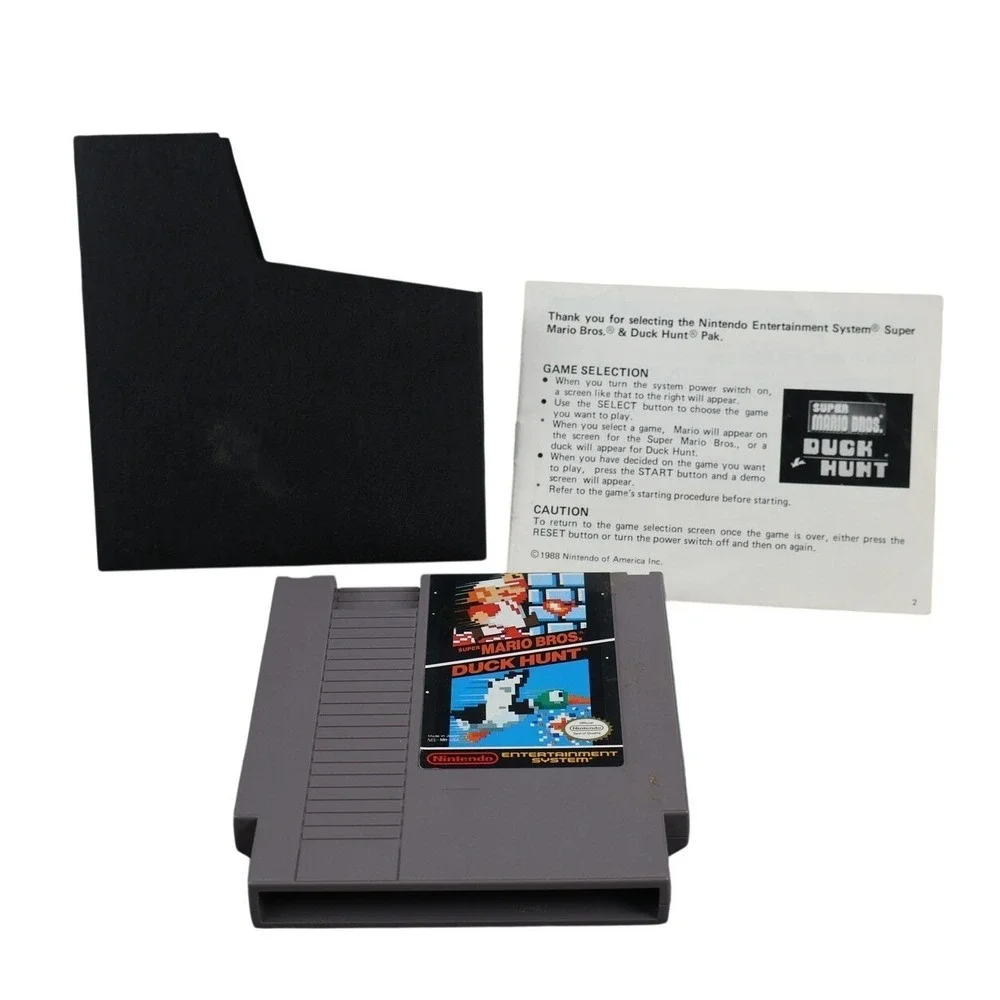 Super Mario Bros Duck Hunt Nintendo NES‎ Video Game Cartridge Manual NES-MH-USA